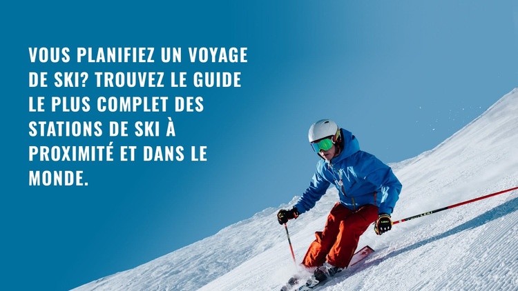 Club de ski sportif Maquette de site Web