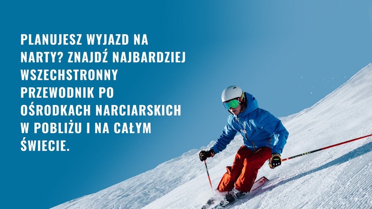 Sportowy klub narciarski Makieta strony internetowej