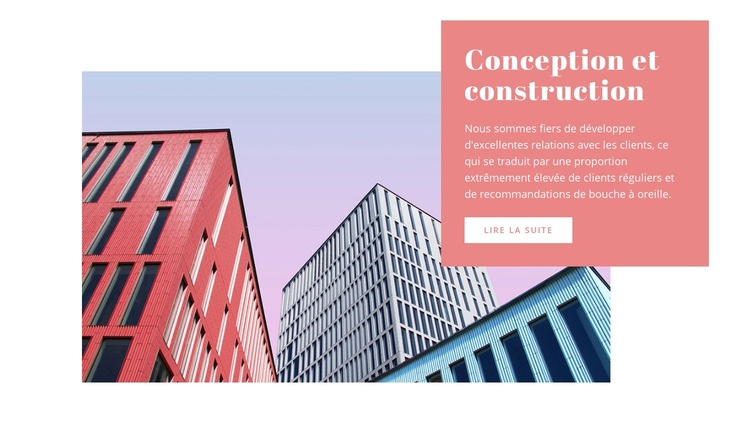 Services de conception et de construction Page de destination