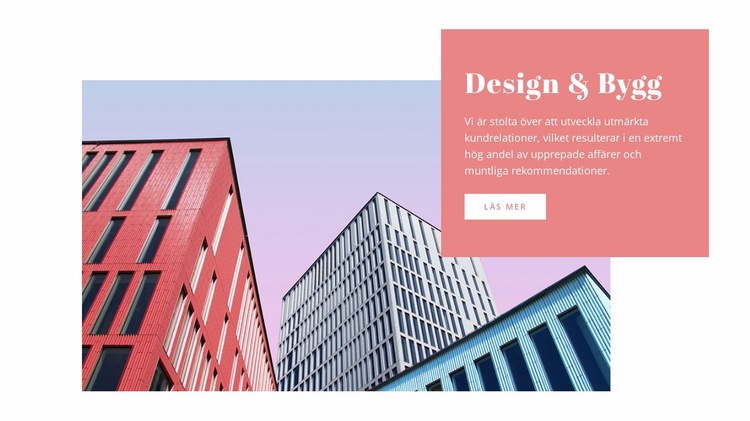 Design och byggtjänster Webbplats mall