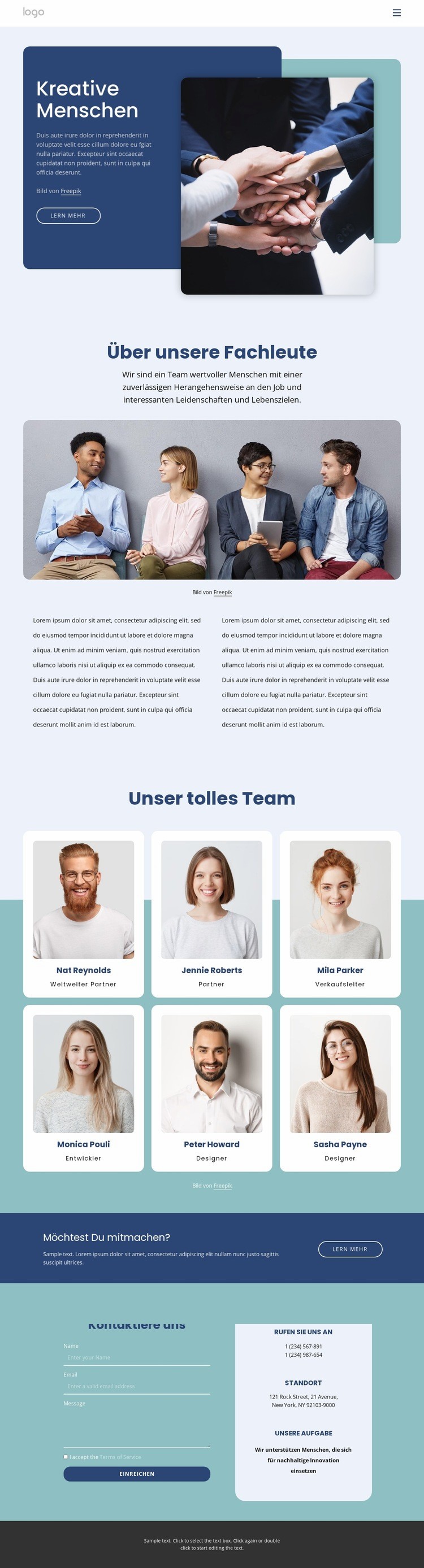 Agentur für kreative Menschen Website design