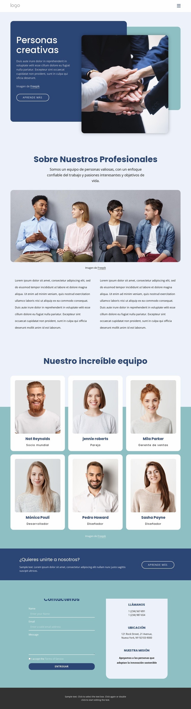 Queremos que crezcas con nosotros Creador de sitios web HTML