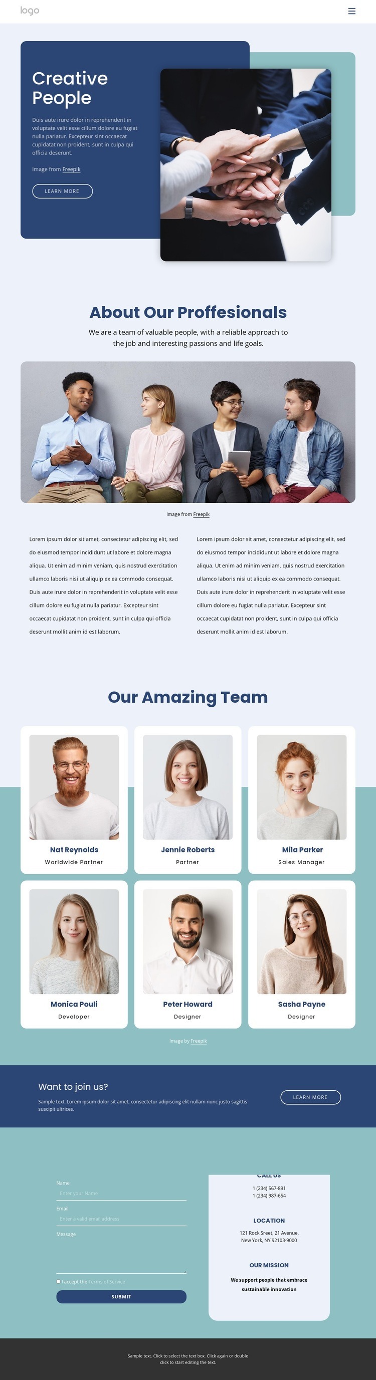 We want you to grow with us Homepage Design