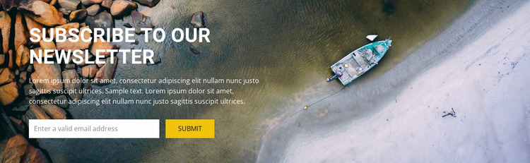 Subcribe for top travel inspiration Website Mockup