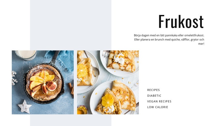Frukost och lunch HTML-mall