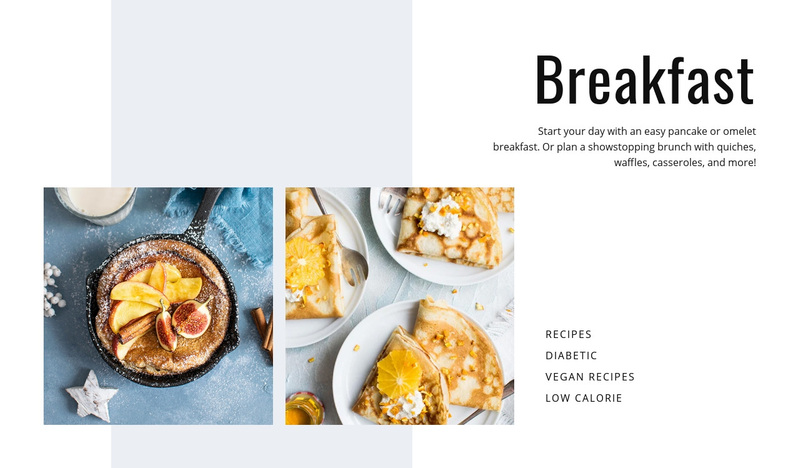 Breakfast and lunch Web Page Design