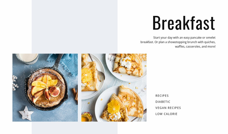Breakfast and lunch Website Mockup