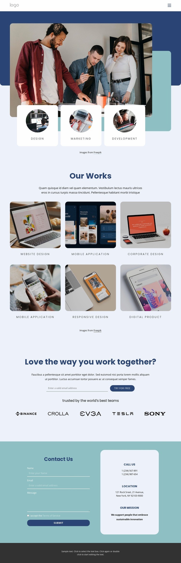 We want you to grow with us Homepage Design