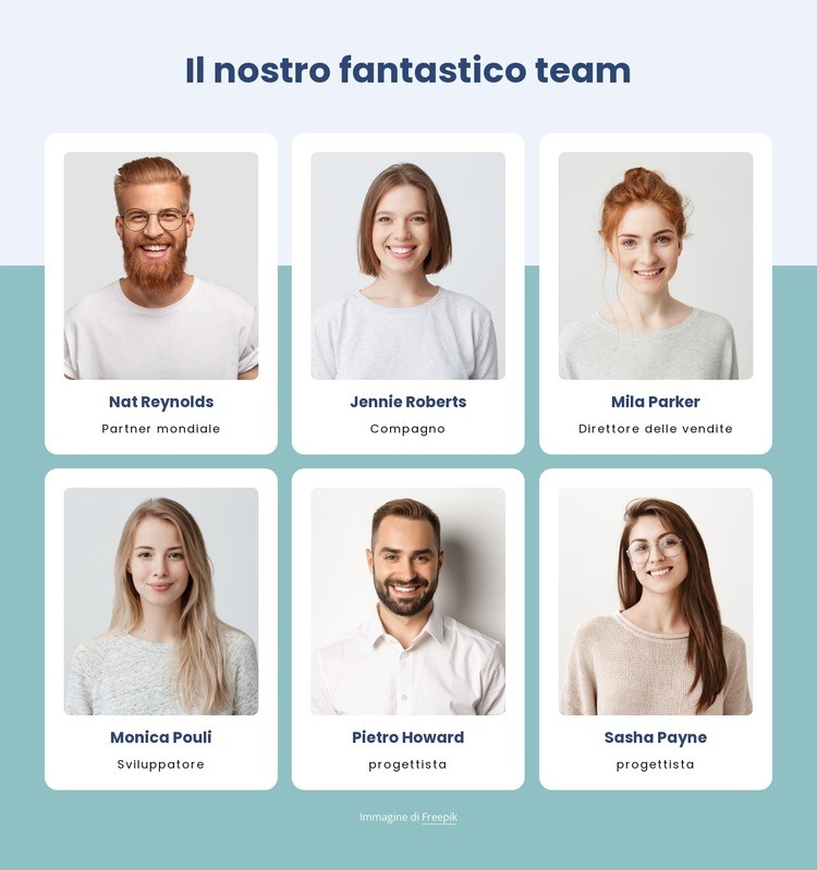 Team dello studio creativo Modelli di Website Builder