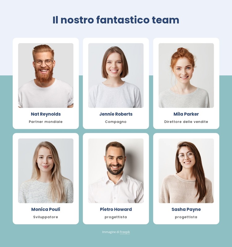 Team dello studio creativo Modello di sito Web