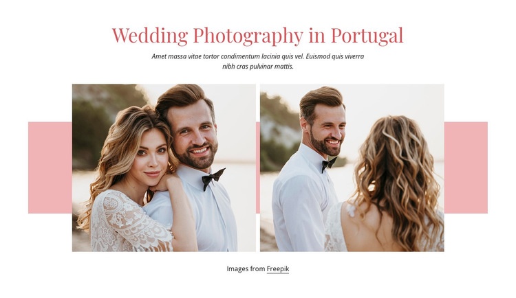 Wedding in Portugal Web Page Design