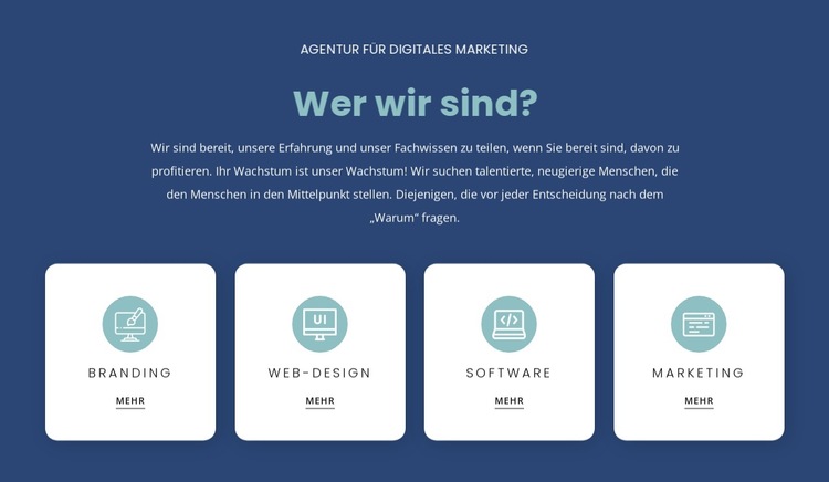 Wir hören auf Ihre Bedürfnisse und empfehlen Ihnen Website-Vorlage