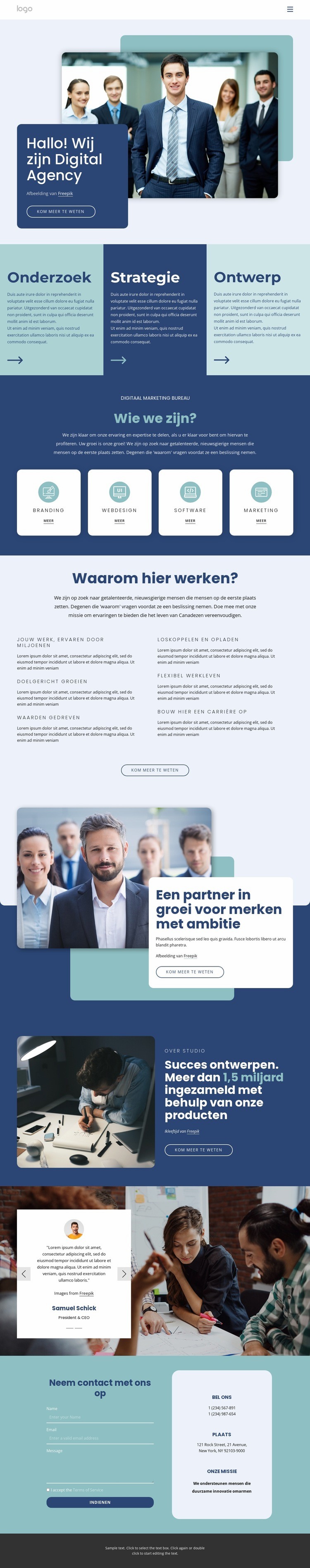 Werk is slechts een deel van ons leven Website mockup