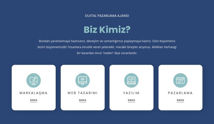 İhtiyaçlarınızı dinliyor ve tavsiye ediyoruz Web Sitesi Oluşturucu Şablonları