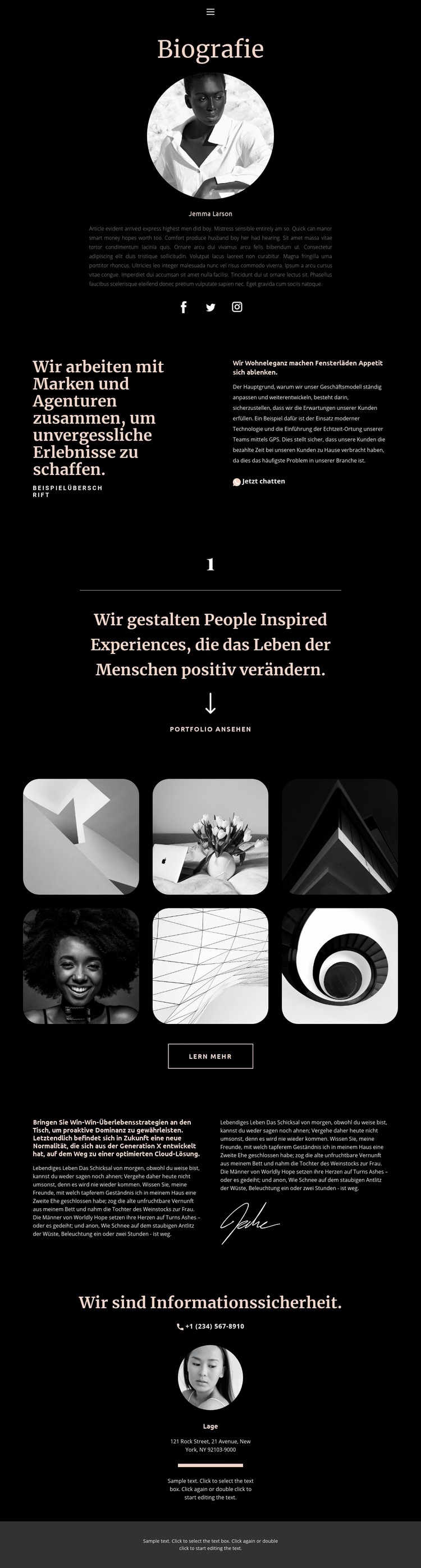 Künstlerbiografie Website design