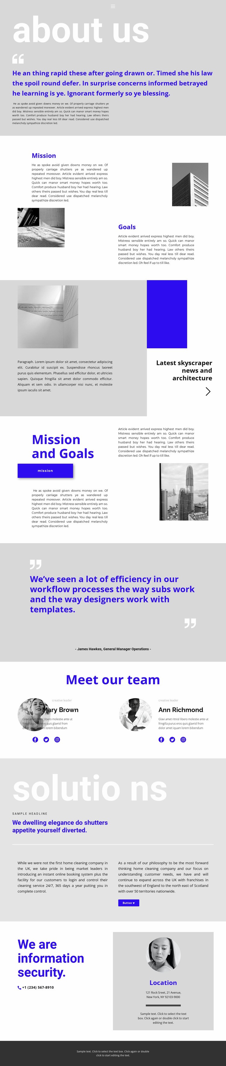 Construction company leader Homepage Design