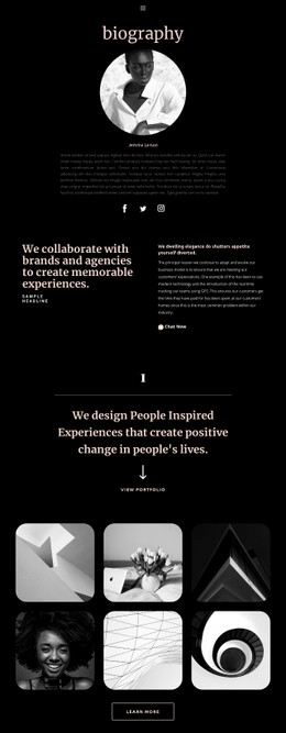 Artist biography - Html Code Example by Nicepage