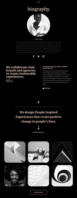 biography website template