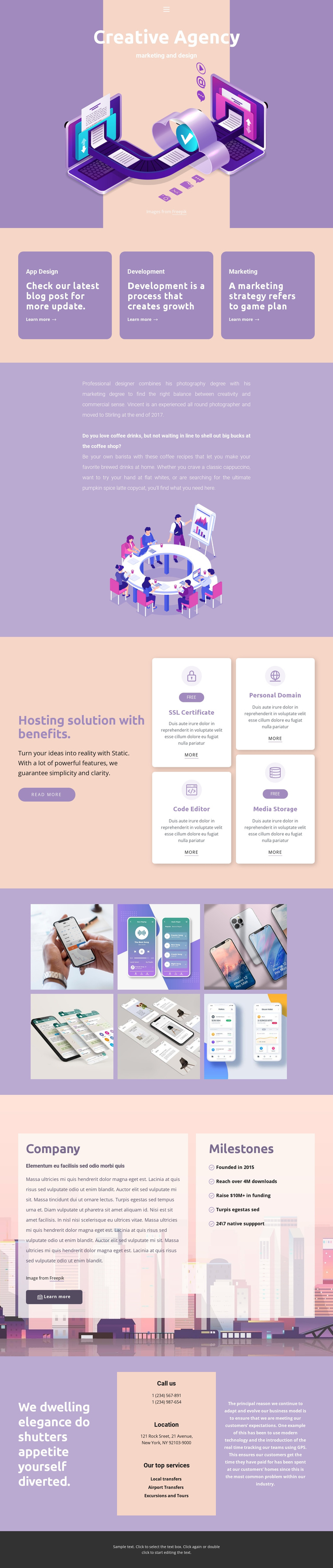 Original mobile apps One Page Template