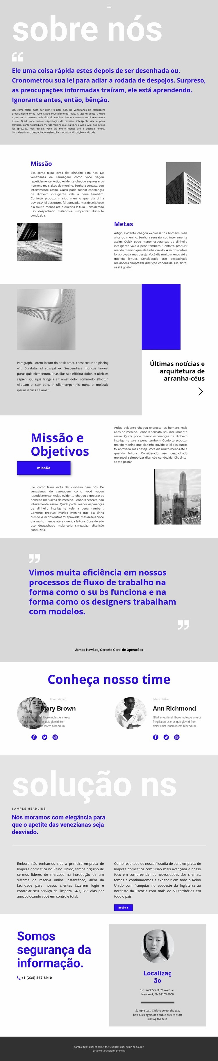 Líder de empresa de construção Modelo de uma página