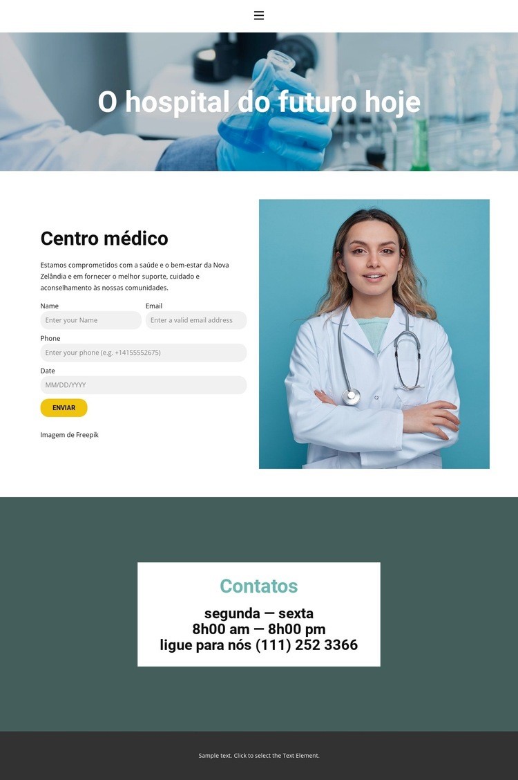 os melhores médicos Maquete do site