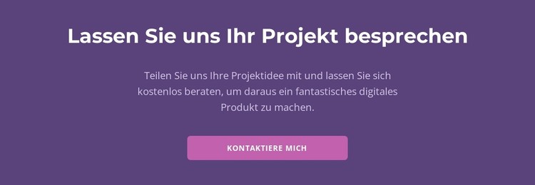 Lassen Sie uns Ihr Projekt besprechen CSS-Vorlage