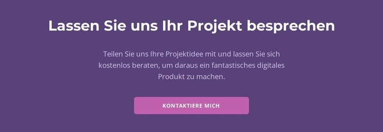 Lassen Sie uns Ihr Projekt besprechen Eine Seitenvorlage