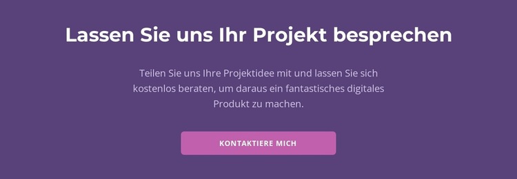 Lassen Sie uns Ihr Projekt besprechen Website-Vorlage