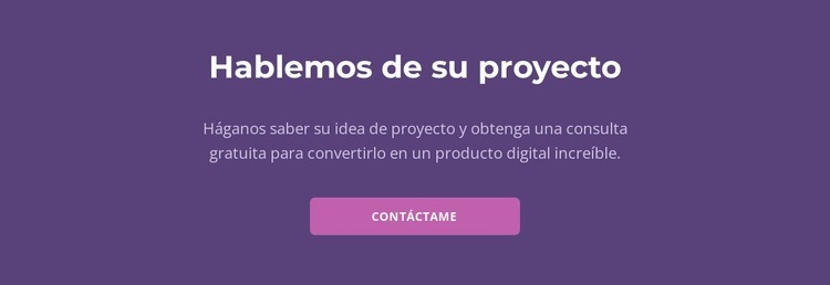 Vamos a discutir su proyecto Diseño de páginas web