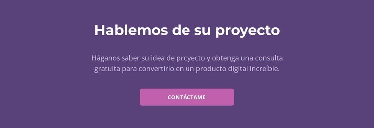 Vamos a discutir su proyecto Página de destino