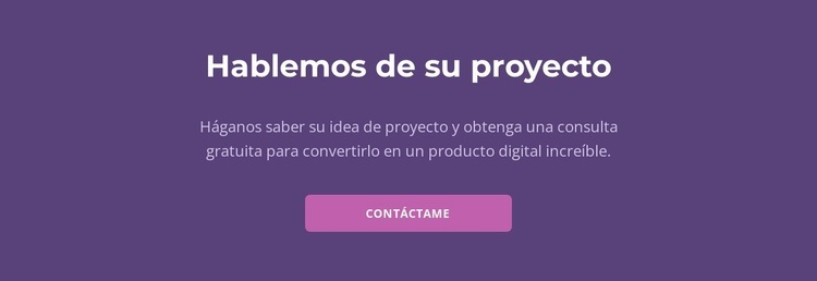 Vamos a discutir su proyecto Plantilla de una página