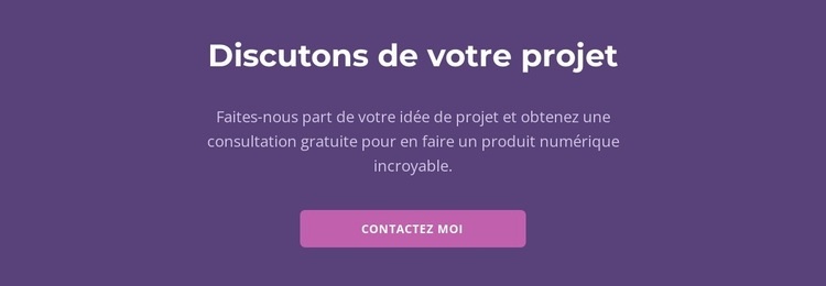 Discutons de votre projet Créateur de site Web HTML