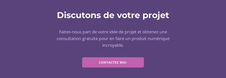 Discutons de votre projet Modèle CSS