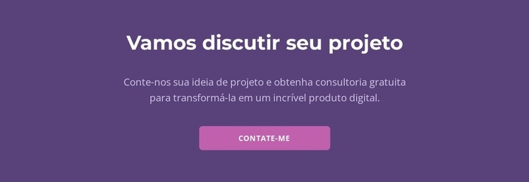 Vamos discutir seu projeto Construtor de sites HTML