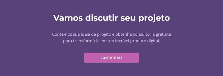 Vamos discutir seu projeto Modelo HTML