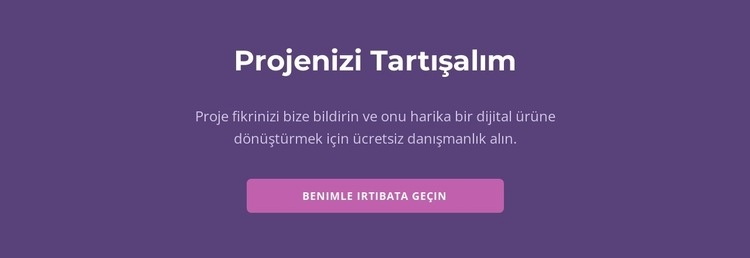 Projenizi tartışalım Açılış sayfası