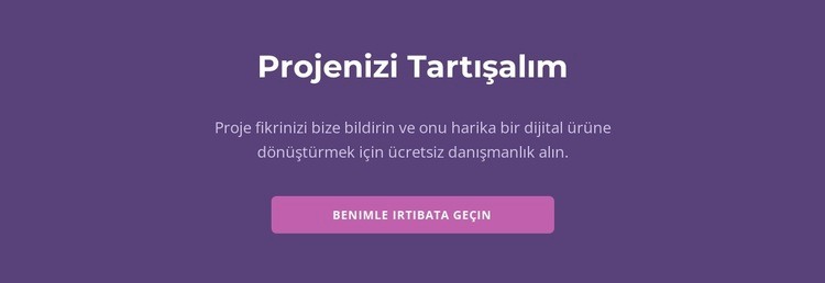 Projenizi tartışalım Bir Sayfa Şablonu