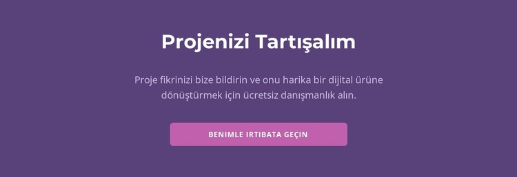 Projenizi tartışalım Web Sitesi Şablonu