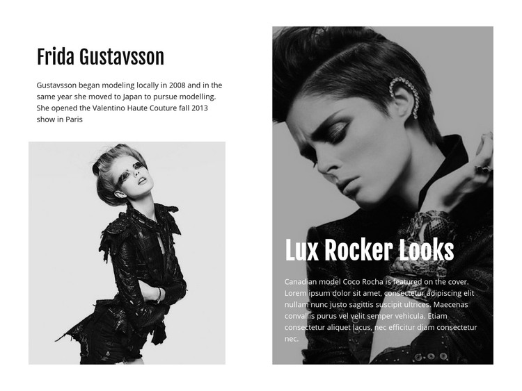 Successful fashion models Homepage Design