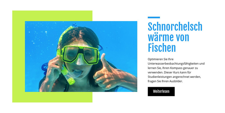 Schnorchelschwärme von Fischen HTML-Vorlage