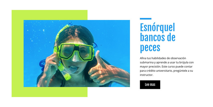 Esnórquel bancos de peces Plantilla HTML