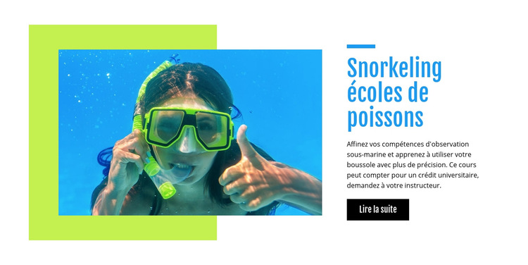 Snorkeling écoles de poissons Modèle de site Web