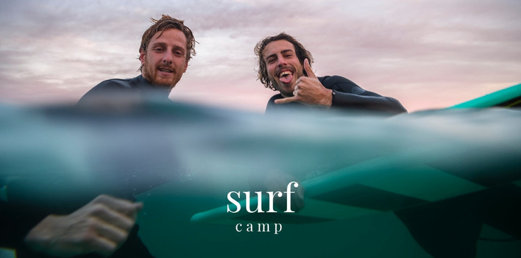 Book a surf camp today Homepage Design