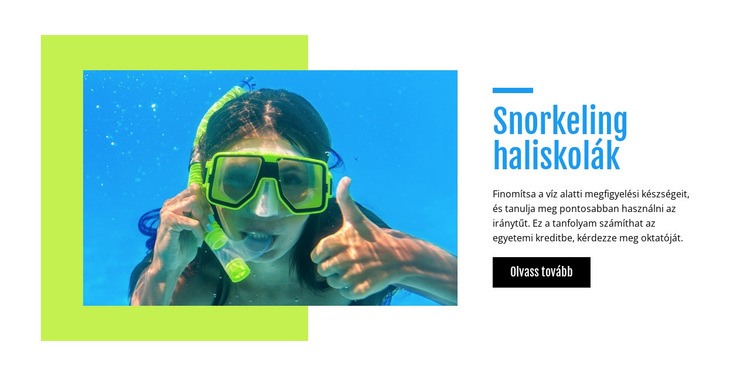 Snorkeling haliskolák Weboldal sablon