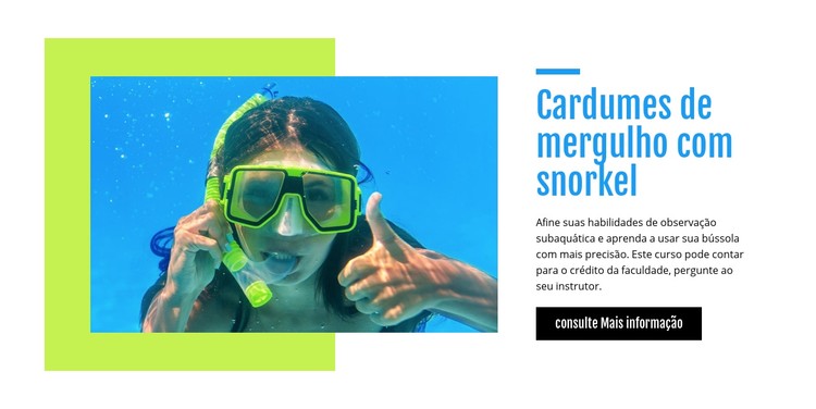 Cardumes de mergulho com snorkel Template CSS