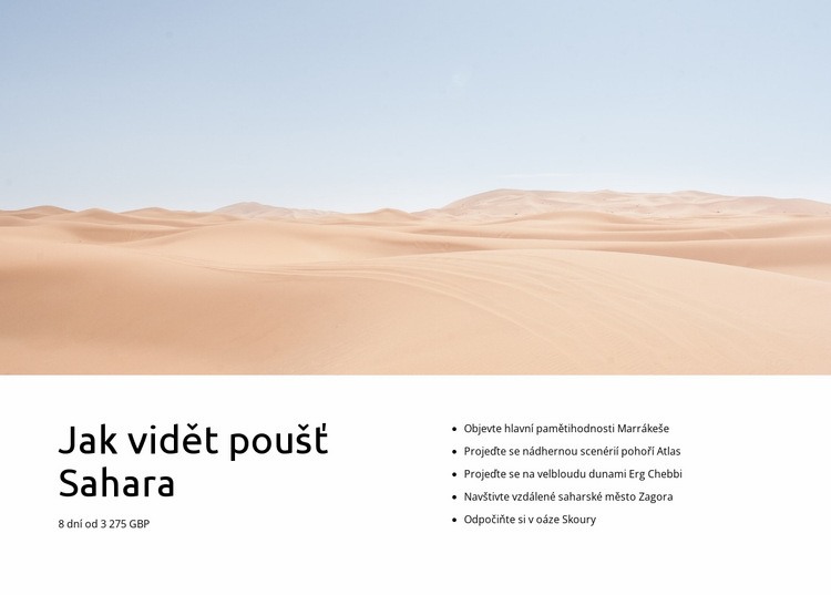 Výlety po saharské poušti Šablona webové stránky
