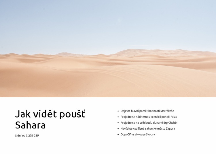 Výlety po saharské poušti Téma WordPress