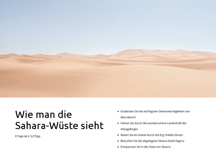 Sahara Wüstentouren CSS-Vorlage