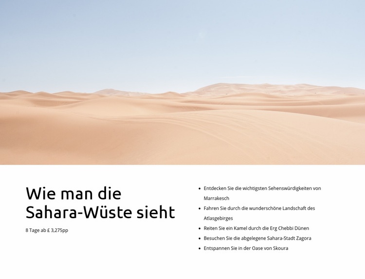 Sahara Wüstentouren HTML5-Vorlage