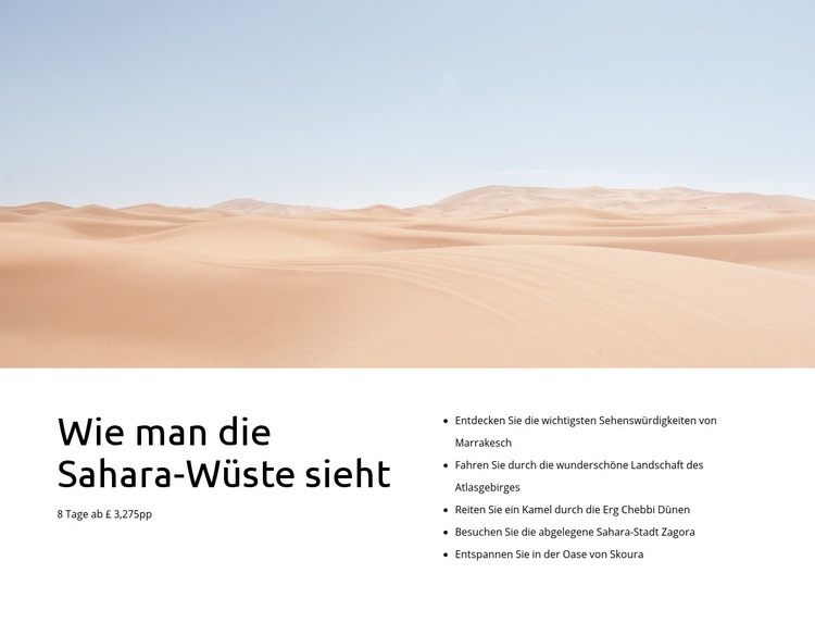 Sahara Wüstentouren Website Builder-Vorlagen